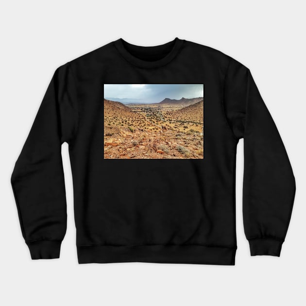 Village over the Mountain Crewneck Sweatshirt by Tilila